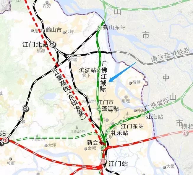 城际铁路 普通铁路 铁路站点 江门站为客运主站,与