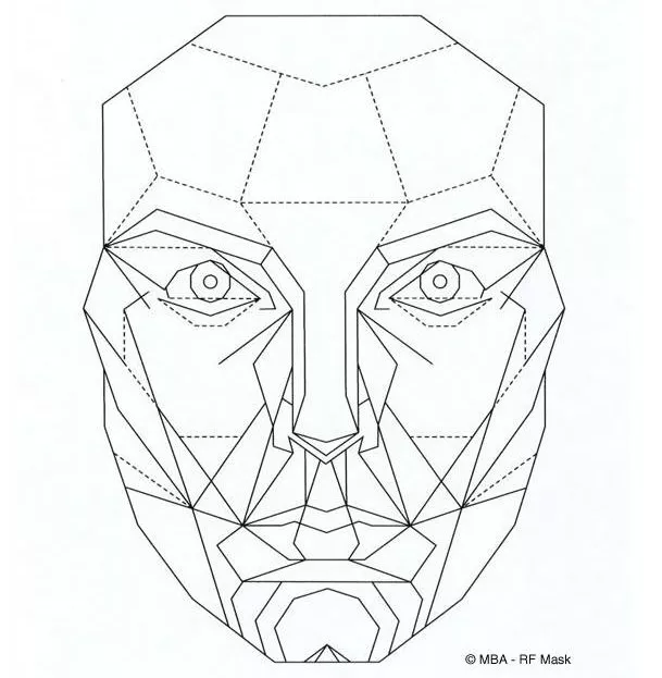 "基础黄金十边形" 马夸特面具的基本结构是一个黄金比例的十边形,也叫