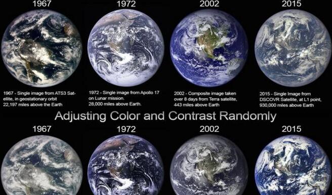 如果给地球拍一张四十年前的照片和现在做对比,基本上可以认为地球没