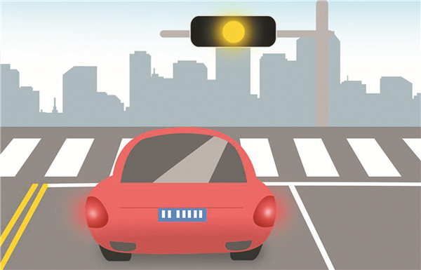 细节六:黄灯亮起时,切不可加速抢行过路口,否则极易引起严重交通事故