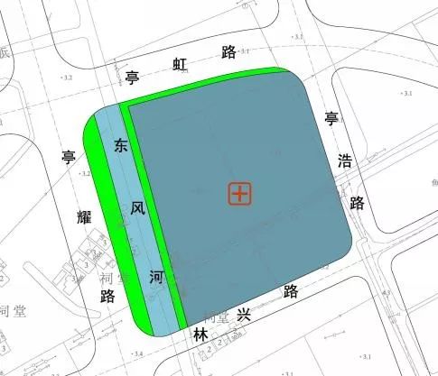 规划将亭林医院迁建至亭林大居内,迁建地块东靠亭浩路,南接林兴路,西