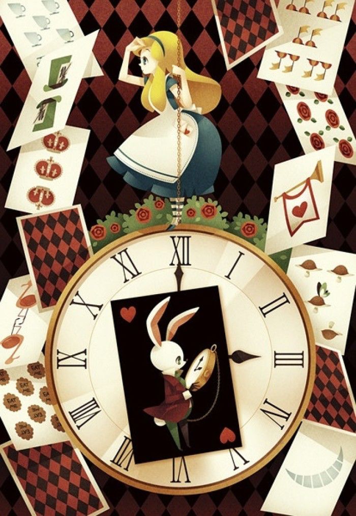 扑克牌手绘爱丽丝