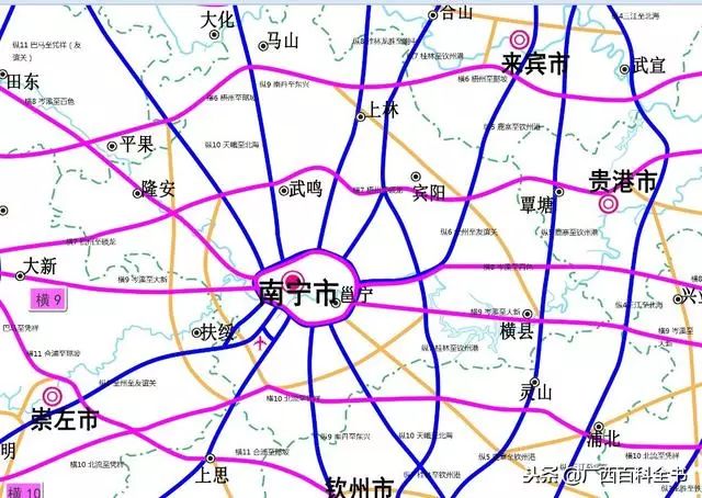 广西2018-2030年高速公路网规划图,县县通高速率达89%