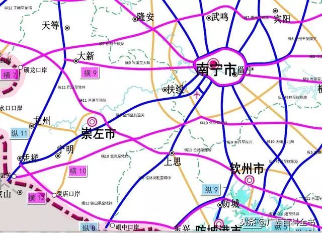 广西2018-2030年高速公路网规划图,县县通高速率达89%