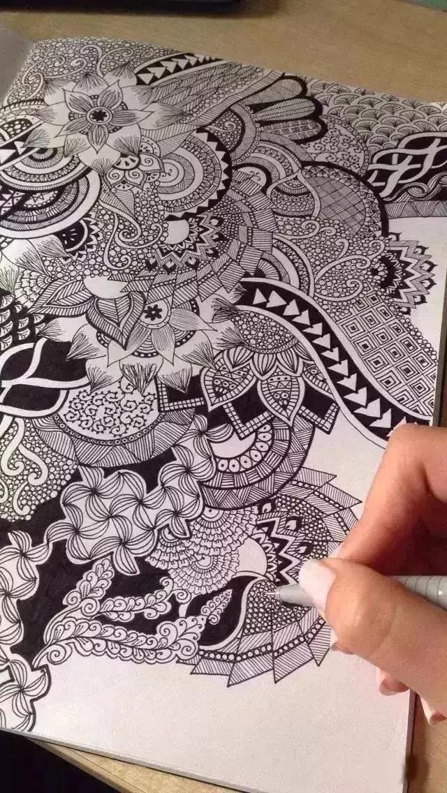 禅绕画,线描的应用方法