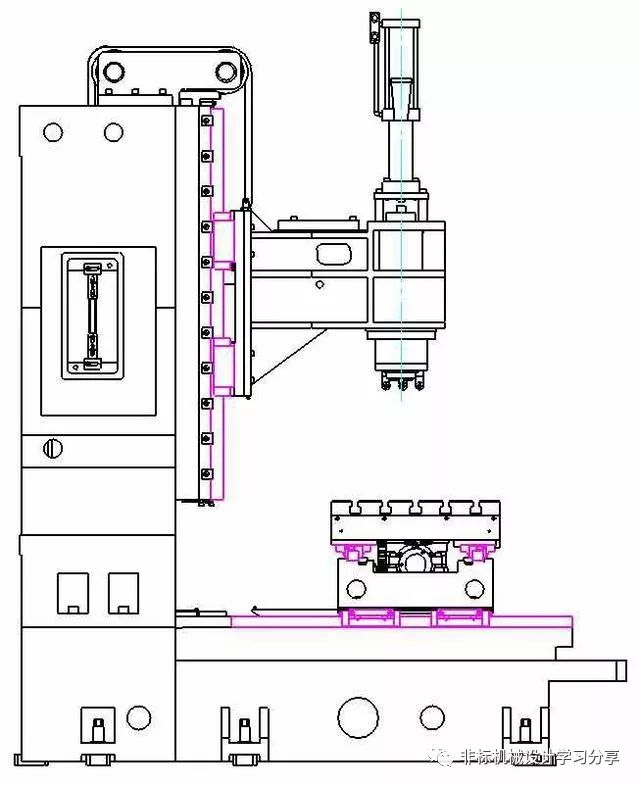 两个图纸画出这个立式加工中心的大件图纸了,因为无论是改设备的结构
