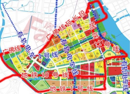广钢新城等重点区域,未来,西朗站与广钢新城站将规划建立成具有国际