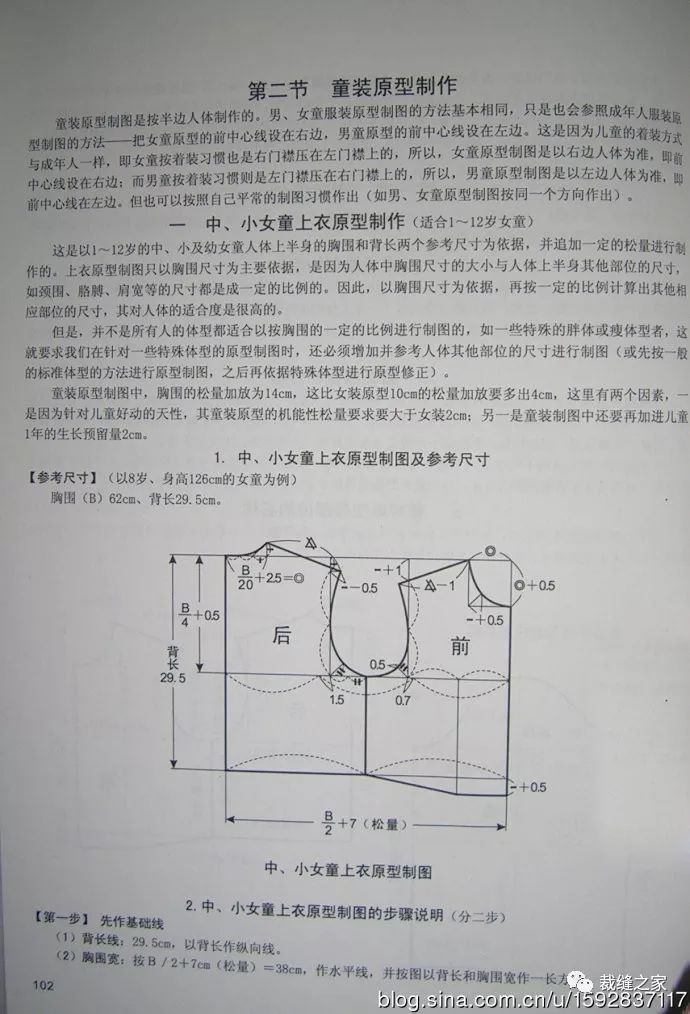 男童和女童羽绒服裁剪图分享-附童装原型制图