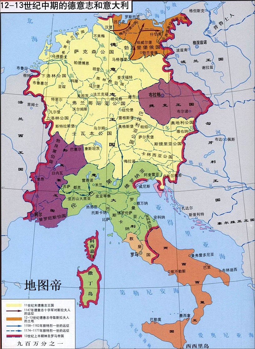 第三帝国是希特勒在1933年开始的纳粹时期,第二帝国是1871年德意志
