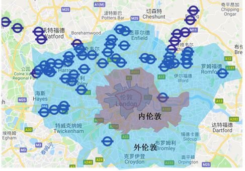 英国大伦敦面积约1,572平方公里,内伦敦面积约319平方公里.