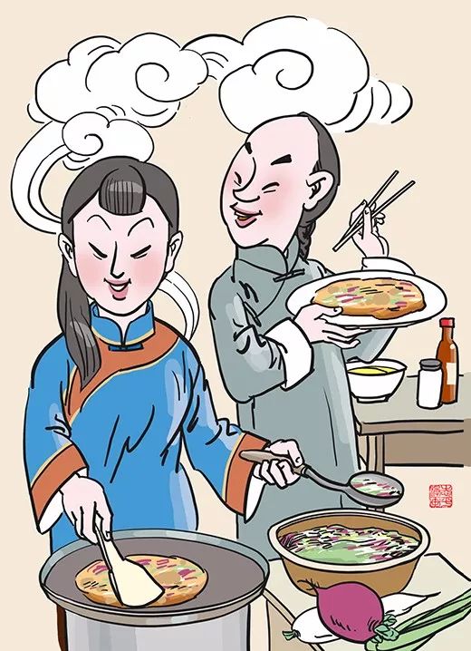 李志平100幅传统津味小吃系列漫画赏析