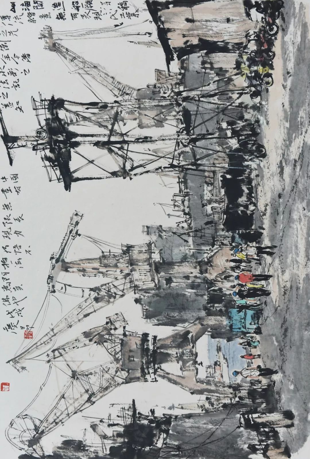 铿锵笔墨井庆昂工业题材中国画作品精选