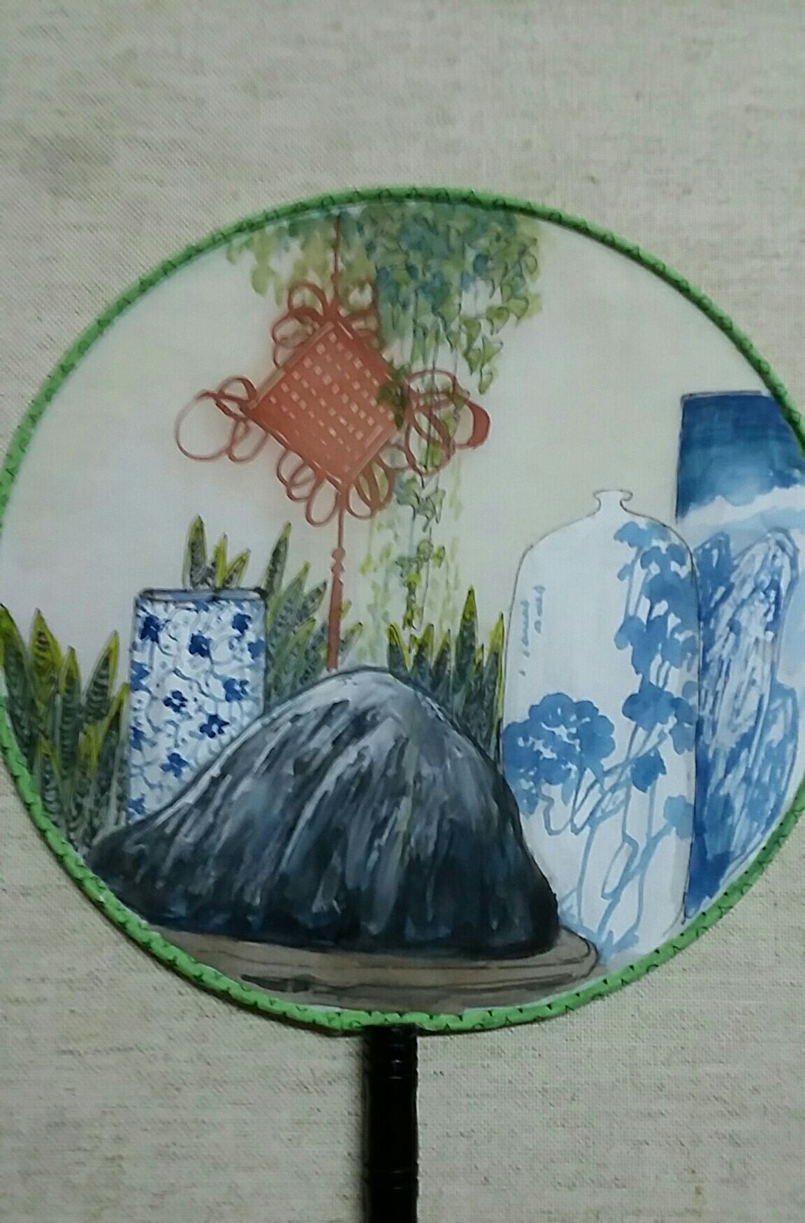 著名画家王照华国画青花瓷作品欣赏