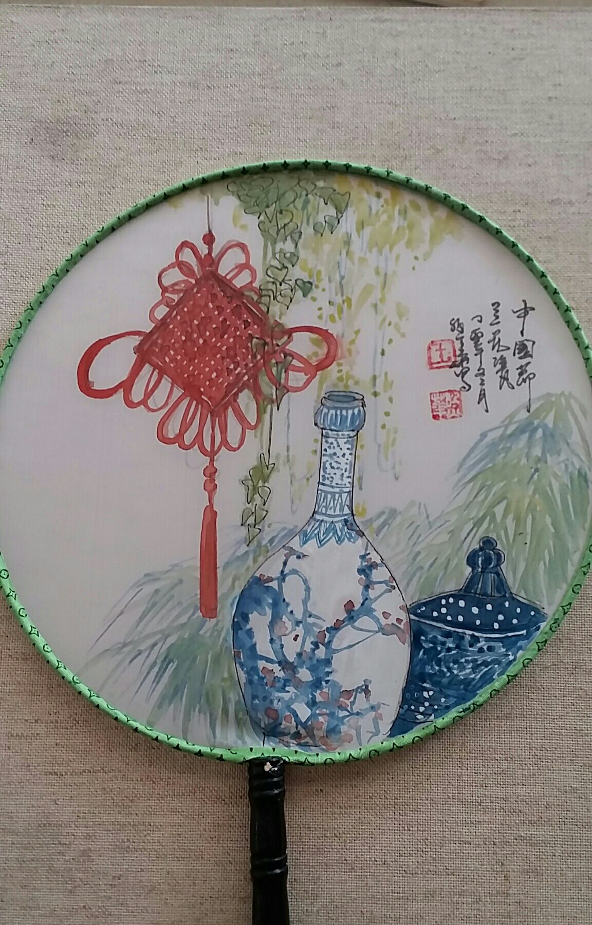 著名画家王照华国画青花瓷作品欣赏