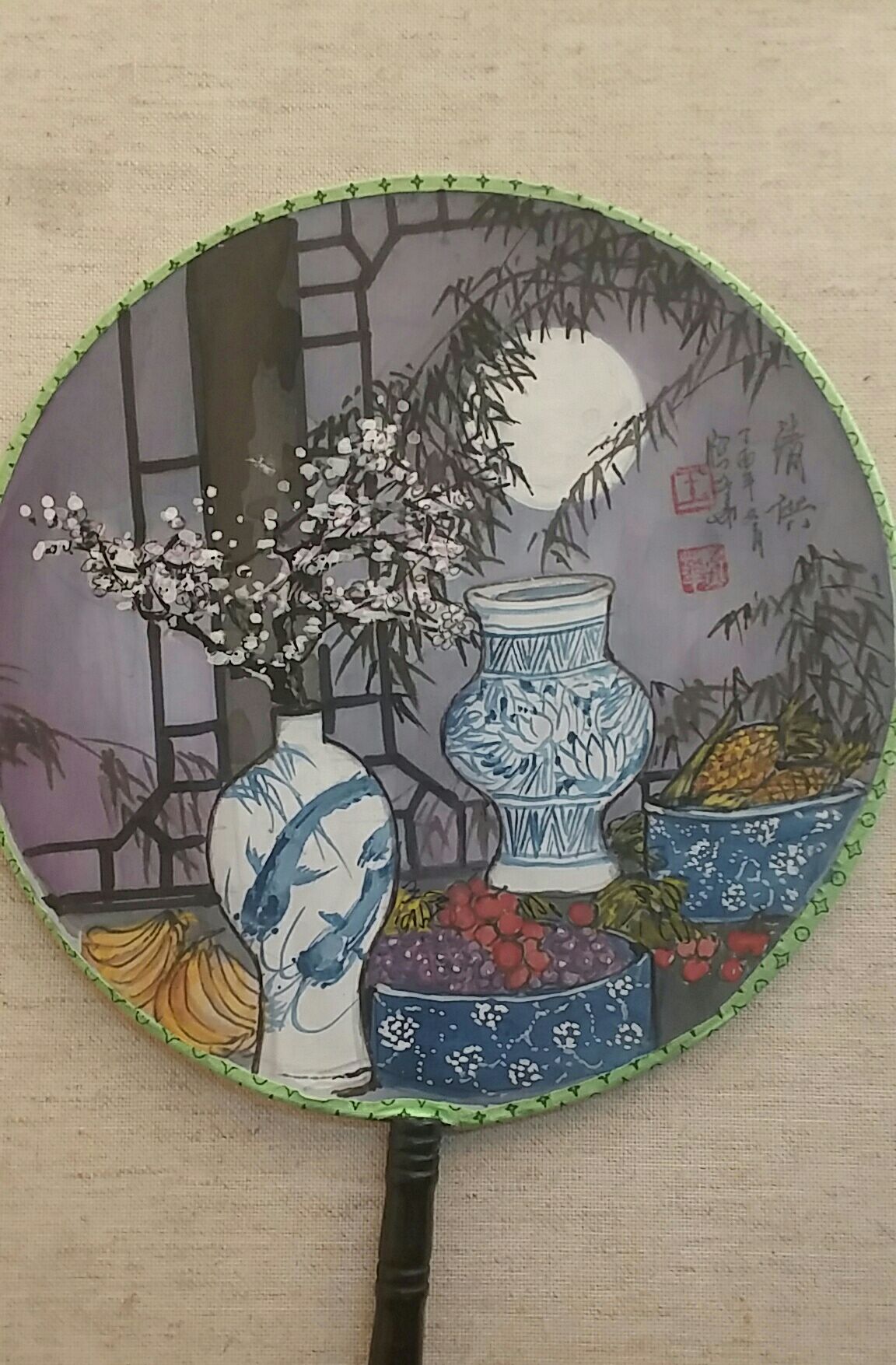 著名画家王照华国画青花瓷作品欣赏