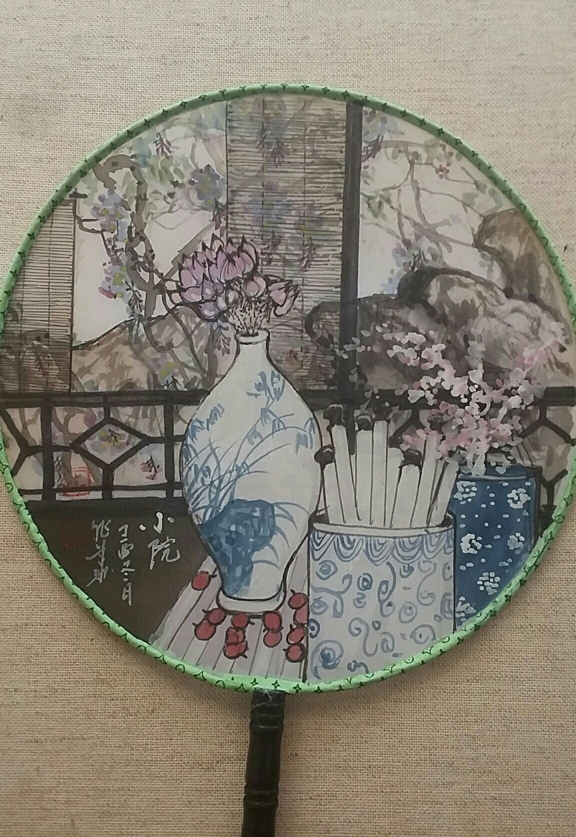 著名画家王照华国画青花瓷作品欣赏