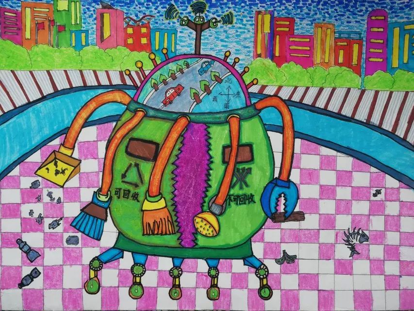 【科技园地】童心描绘美好未来 —— 一完小东校科幻绘画比赛