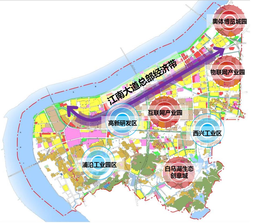 滨江高新产业区创新空间结构图