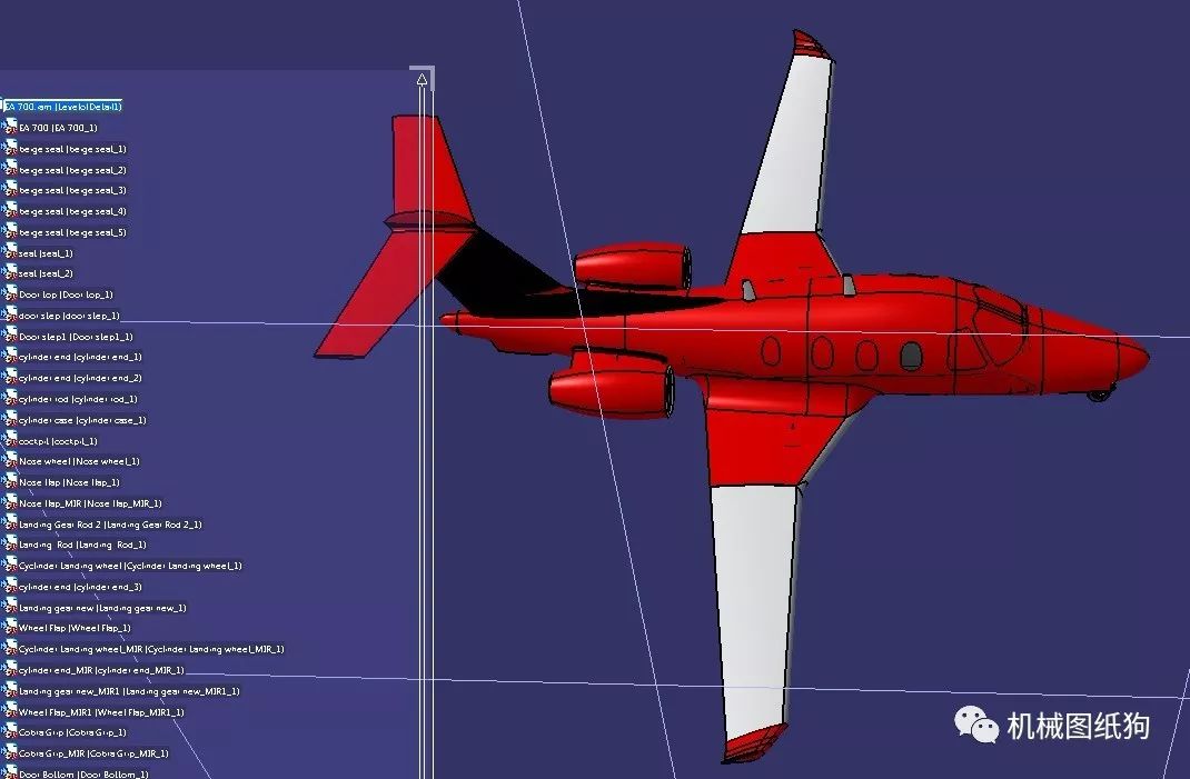 【飞行模型】eclipse 700私人喷气飞机模型3d图纸 stp