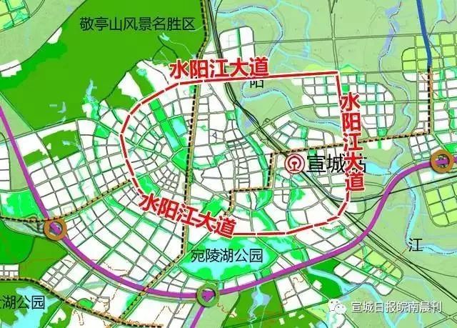 东至水阳江大道,全长4020米,道路宽60米,规划等级为城市主干路,工程