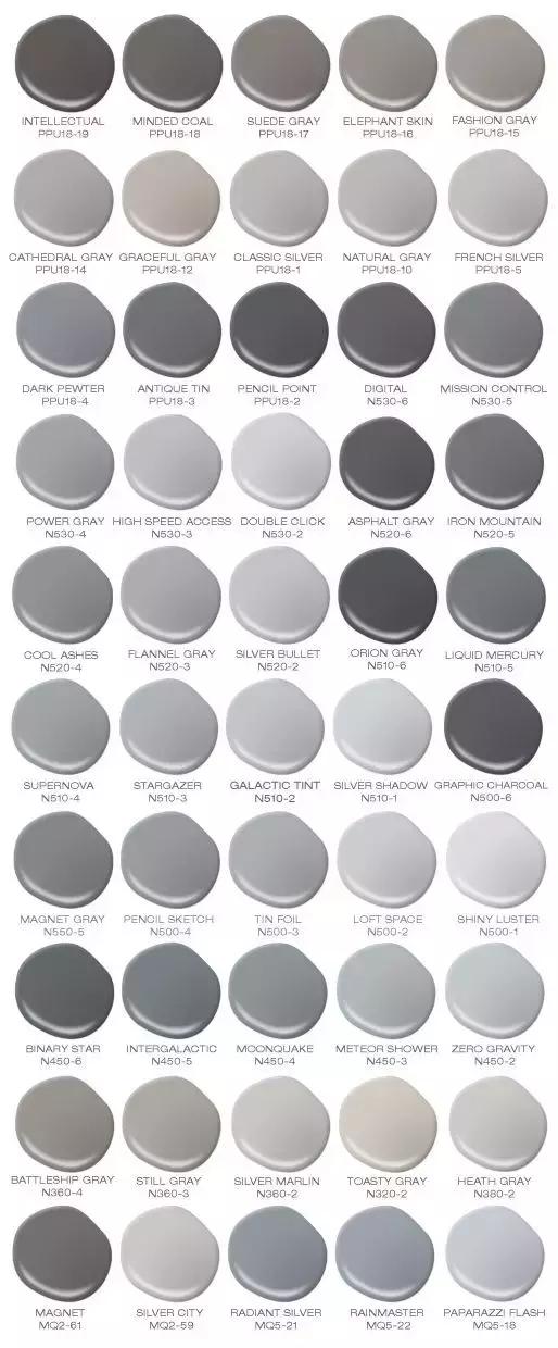 灰色原来有这么多种,而且都有着非常优美的名字:不要说灰色是性冷感的