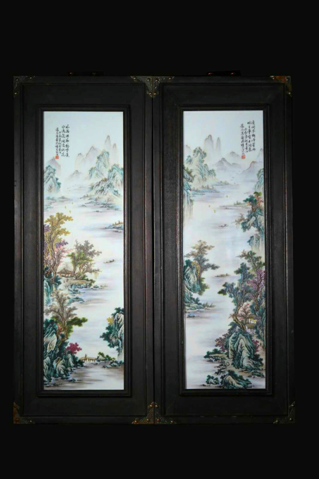 张志汤瓷板画真品落款图片