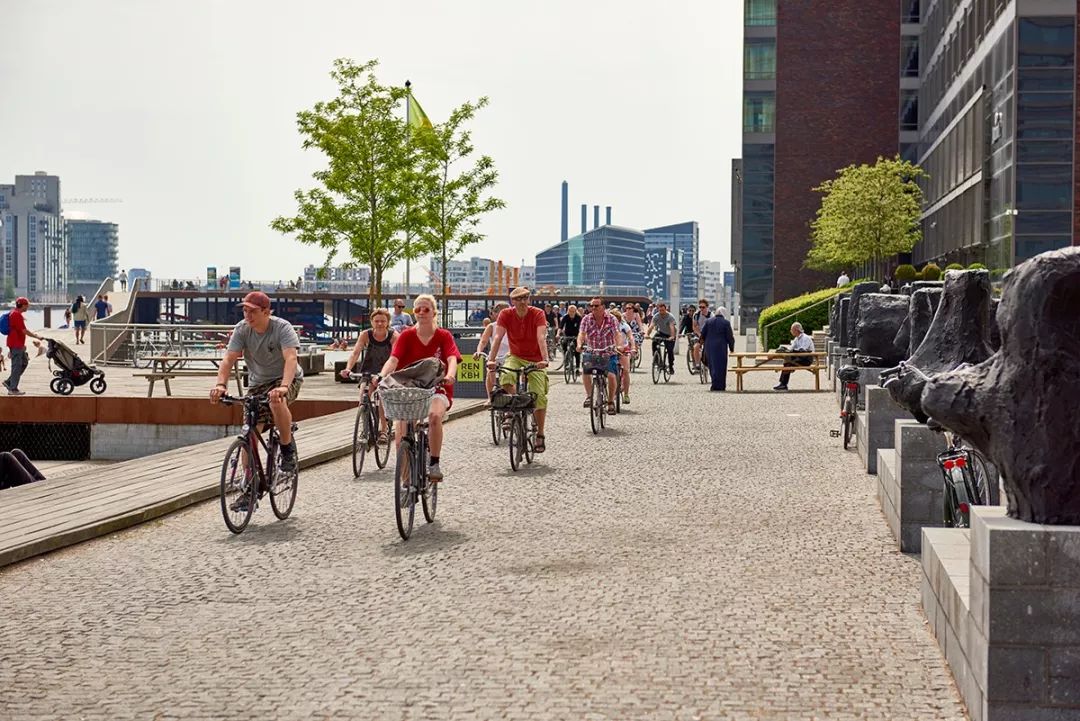 与中国城市自行车道通常被车辆占据不同,哥本哈根在城区内极少有路边