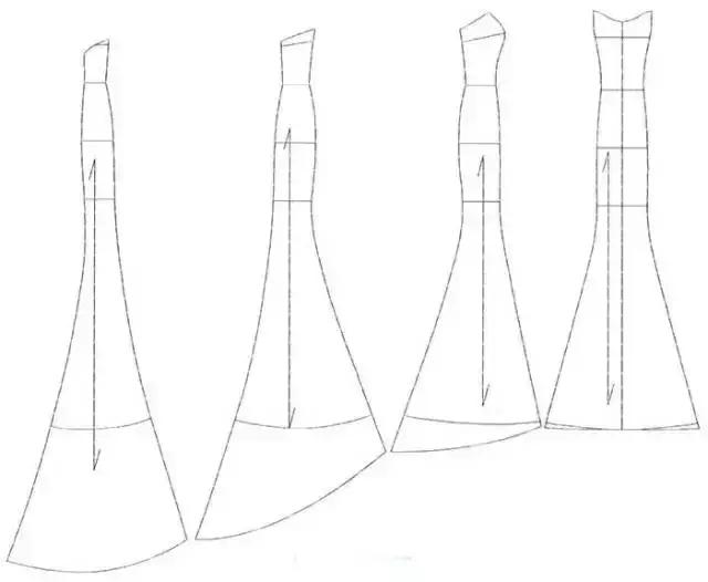 干货丨五款婚纱礼服的纸样版型!