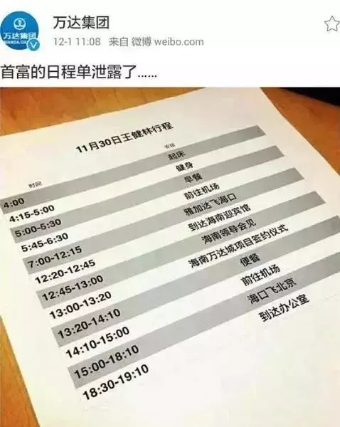 【组图】王健林行程单曝光:睿智的父母,这样教孩子自律