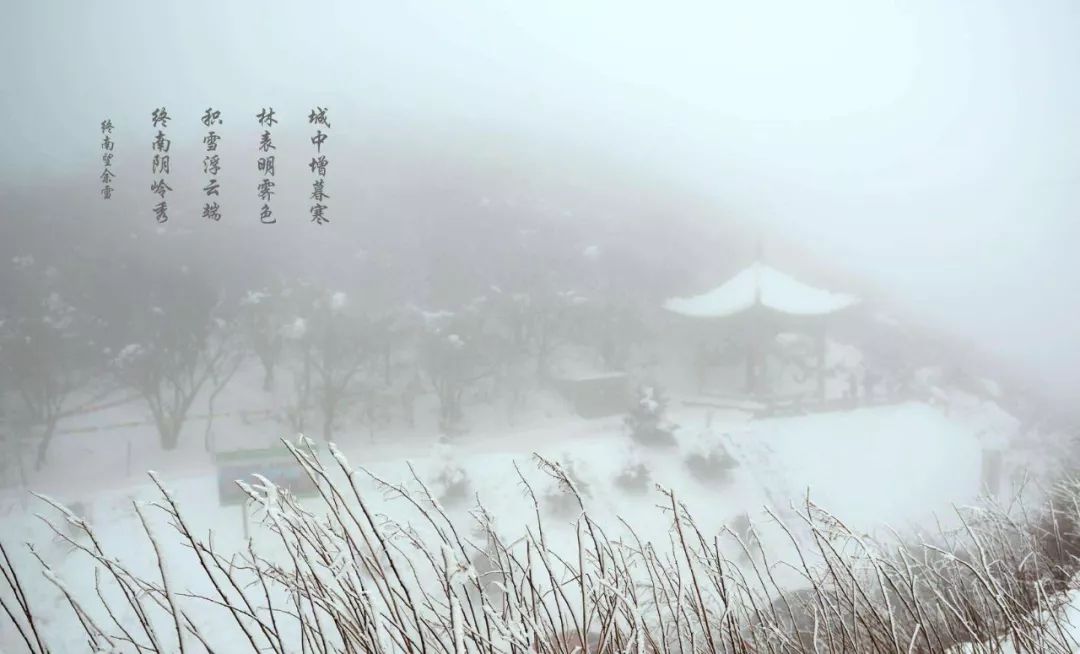 唐代诗人祖咏就创作了 著名的咏雪诗《终南望余雪》: "终南阴岭秀