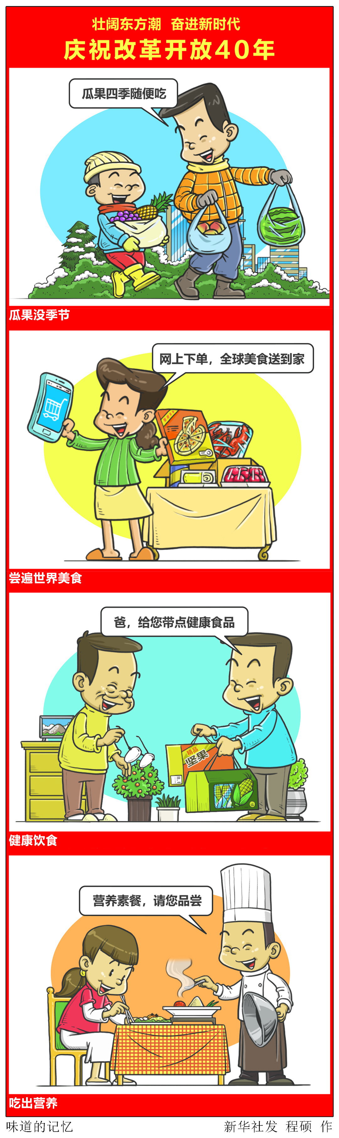 (图表·漫画)[壮阔东方潮 奋进新时代——庆祝改革开放40年]味道的