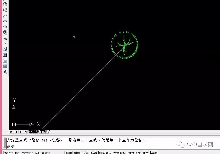 输入定数等分快捷命令div,空格确认,选择要被等分的线段(图中红色线段