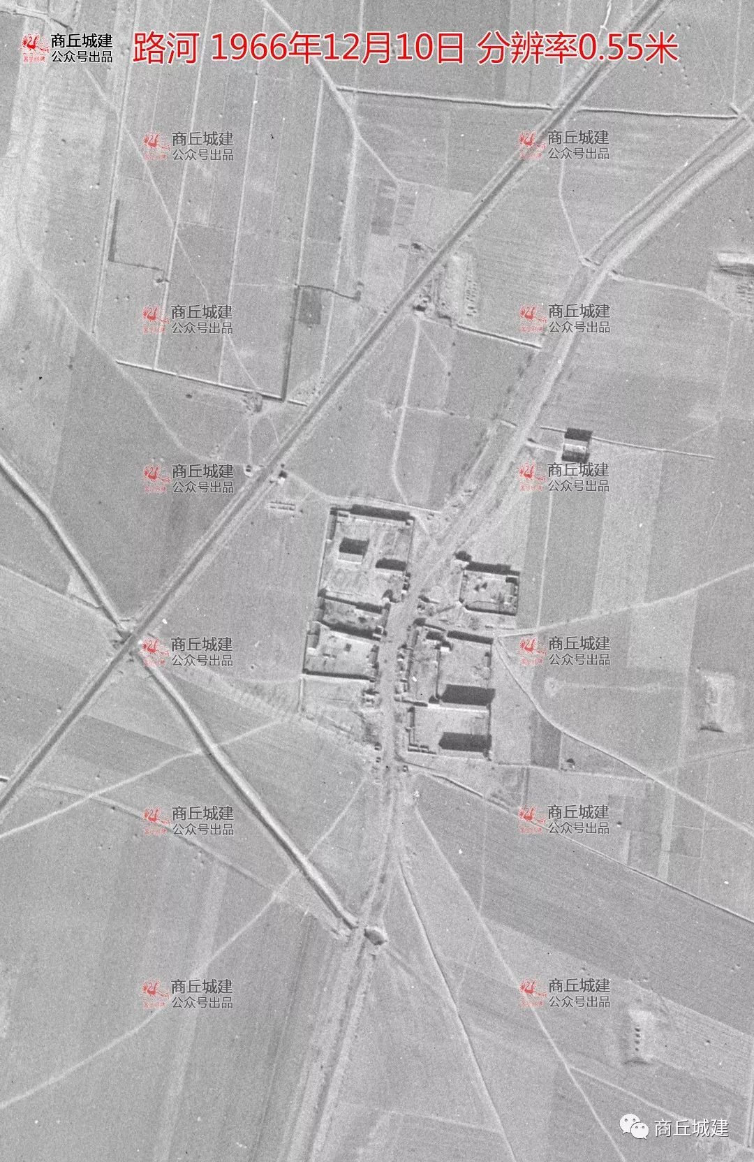 穿越时空 商丘市睢阳区 各乡镇1966年卫星地图_王坟