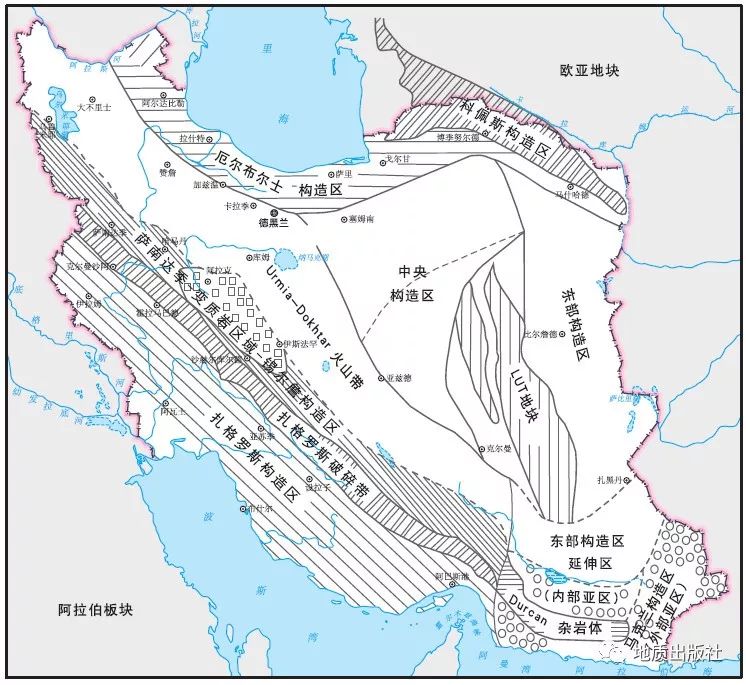 漫长的地质演化将伊朗全国地质构造明显地划分为7个构造单元:扎格罗斯