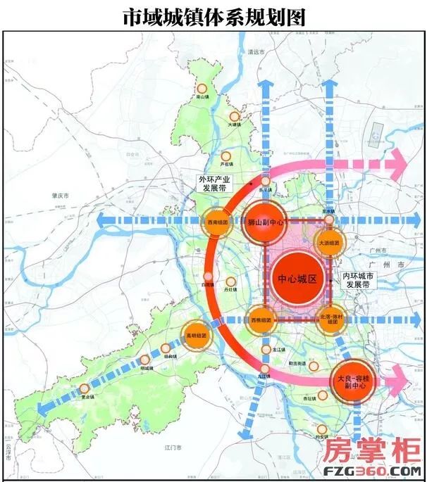 根据《佛山市城市总体规划(2011-2020年)》,佛山将构建一个 "1 2 5"的