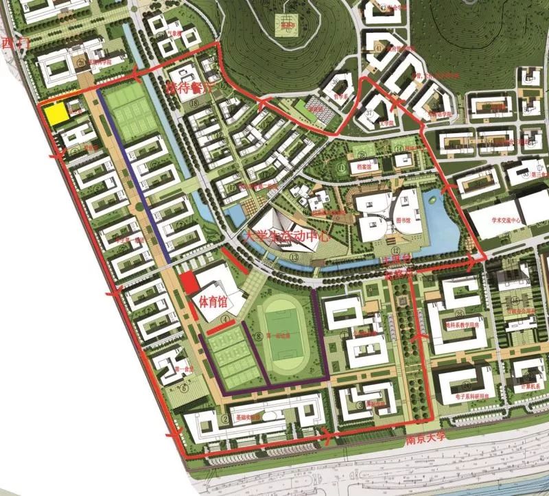 抱朴路 → 国器路 → 积学路 →思源路 → 汇文路 → 三江路 → 中