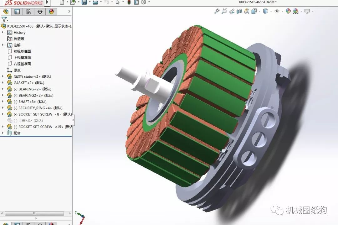 【发动机电机】kde4215xf-465v电机3d数模图纸 solidworks设计