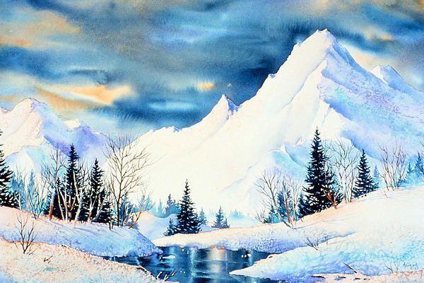 雪景水彩画