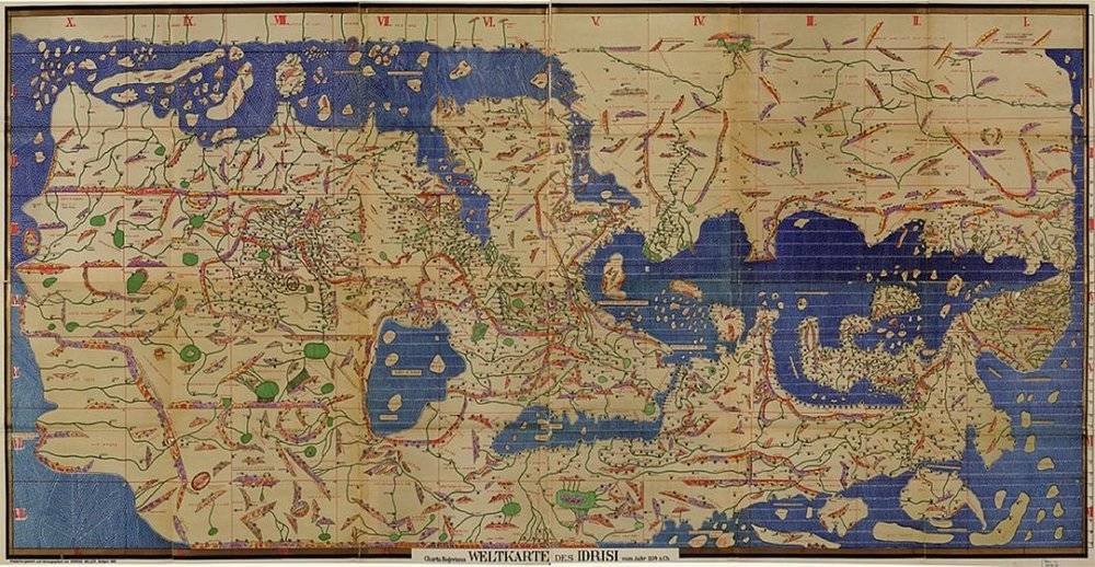 伊德里西《娱乐》中七十幅区域地图重组而成的世界地图(1154完成).