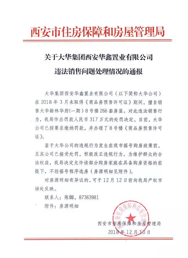 对房源明细有异议的,可于12月12日前向西安市房管局产权市场处反映.