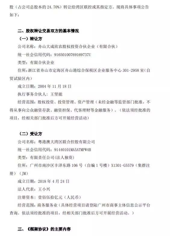 金新農擬轉讓不超過10.69億元占比24.7%的股份給粵港澳大灣區聯合控股有限公司 台灣新聞 第2張