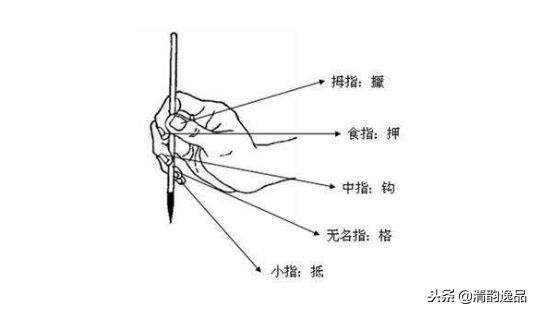 标准的毛笔握笔方法和握笔姿势