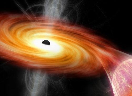 (黑洞天鹅座v404正在吞噬伴星中的物质)