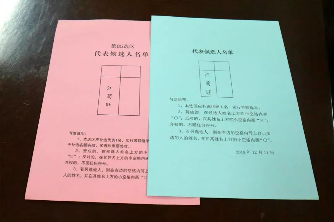 1名区人大代表,1名镇人大代表,依法采用无记名投票的方式进行等额选举