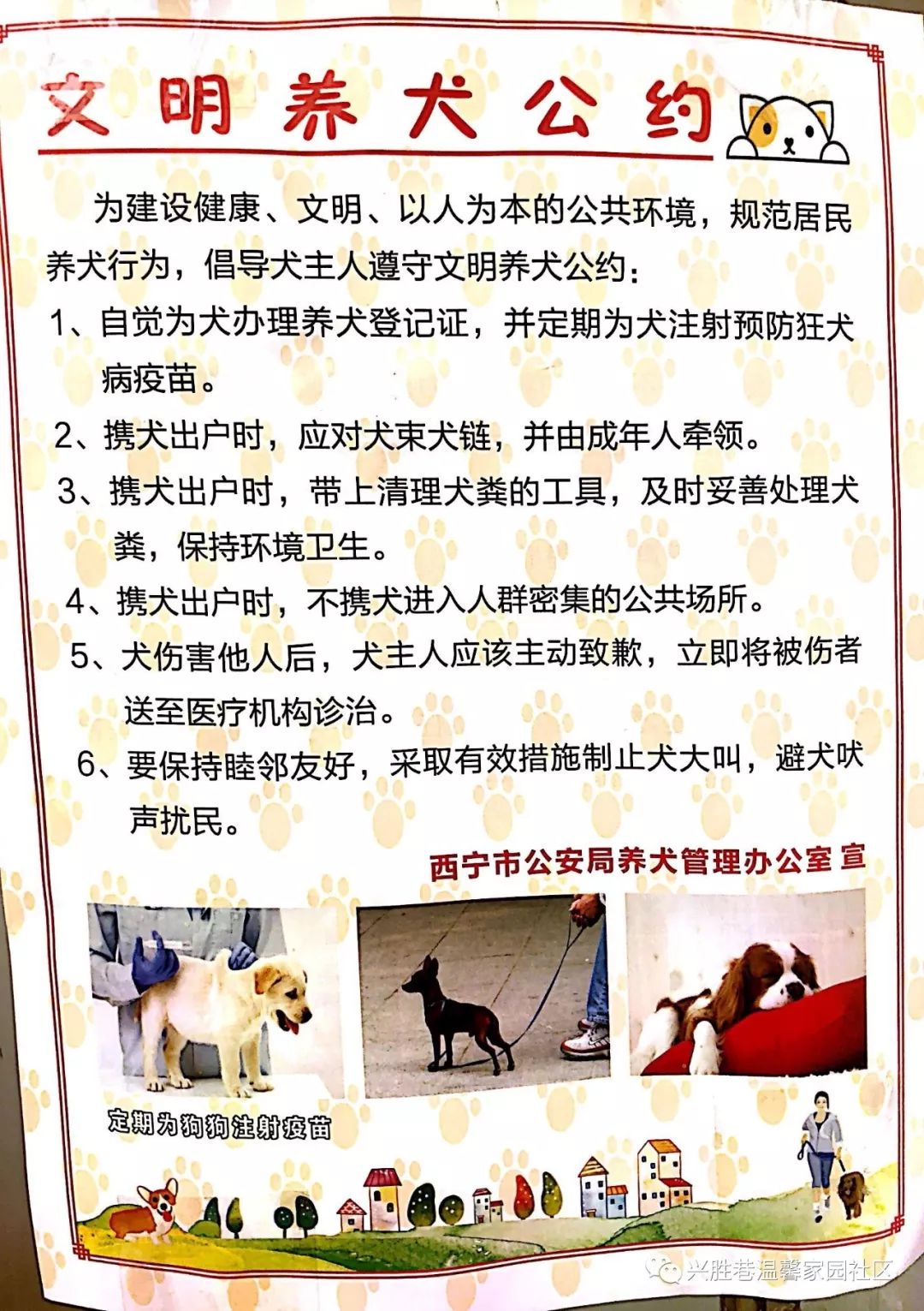 文明养犬温馨提示