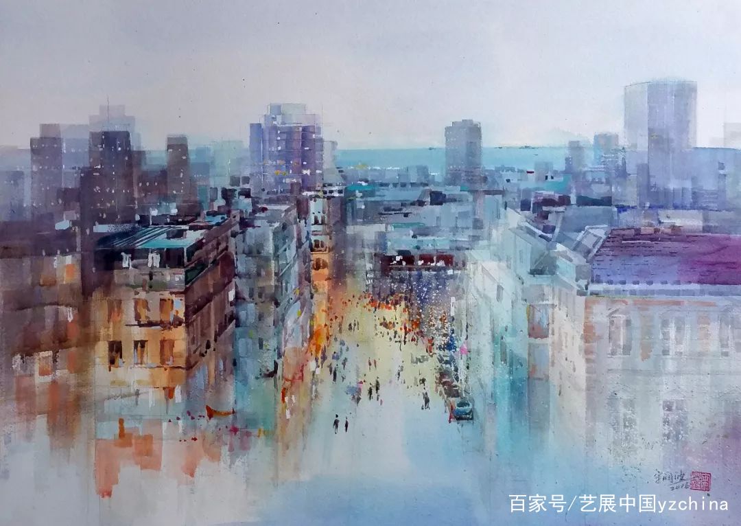 《城市色彩2》63x47cm《城市色彩14》47x64cm《老城遗韵》107x70cm