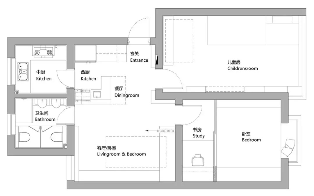 看这位设计师如何爆改60㎡六口之家