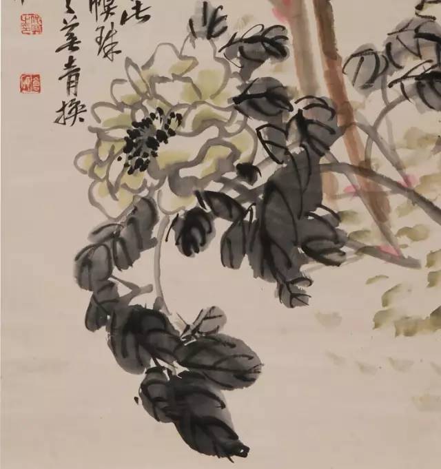 一代宗师 吴昌硕的"金石派"写意花卉_芙蓉