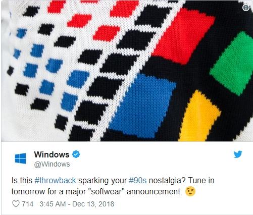 微軟預告Windows 95情懷新品：周邊毛衣？ 生活 第1張