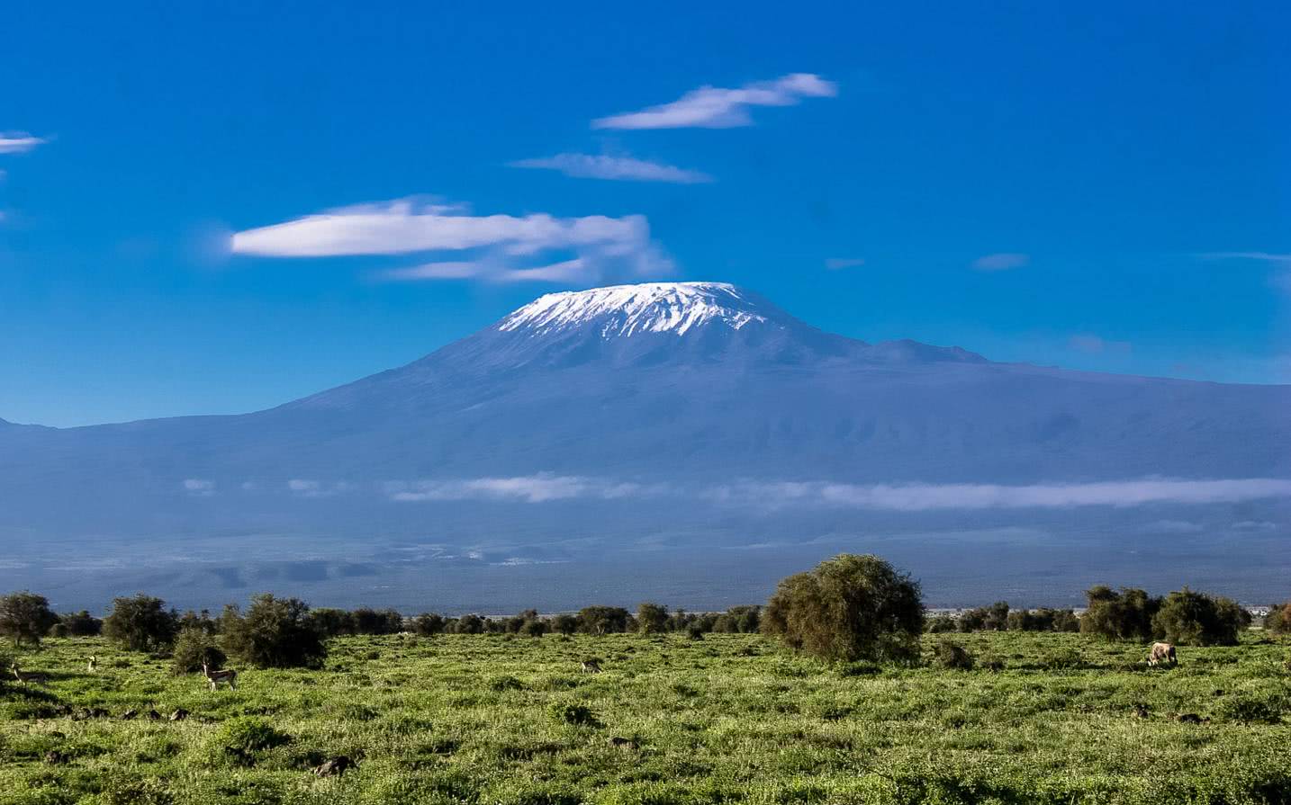 乞力马扎罗山是非洲第一高峰,海拔5895米,被称作为非洲的珠穆朗玛峰